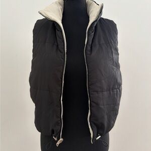 Reversible Black and Cream Puffer Vest